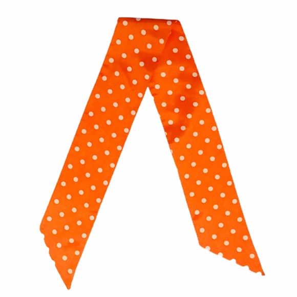 Accessories - Orange Polka-Dot Skinny Wing-Tip Scarf